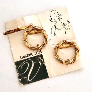 Vintage Gold Tone Lingerie Clips
